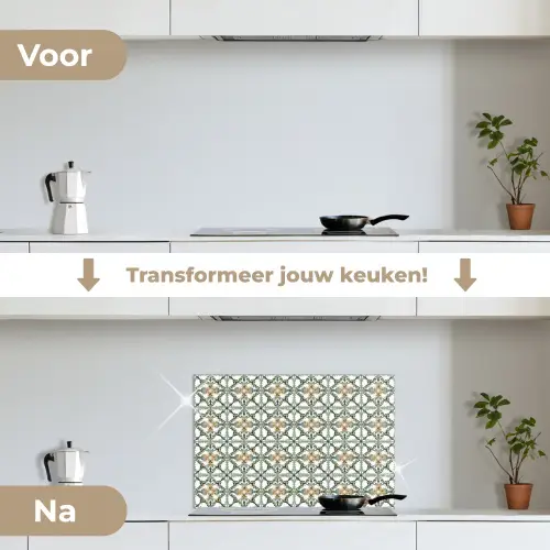 Floraal - Verweerd - Keurrijk keuken achterwand spatscherm klein 900 -voor_na_NL
