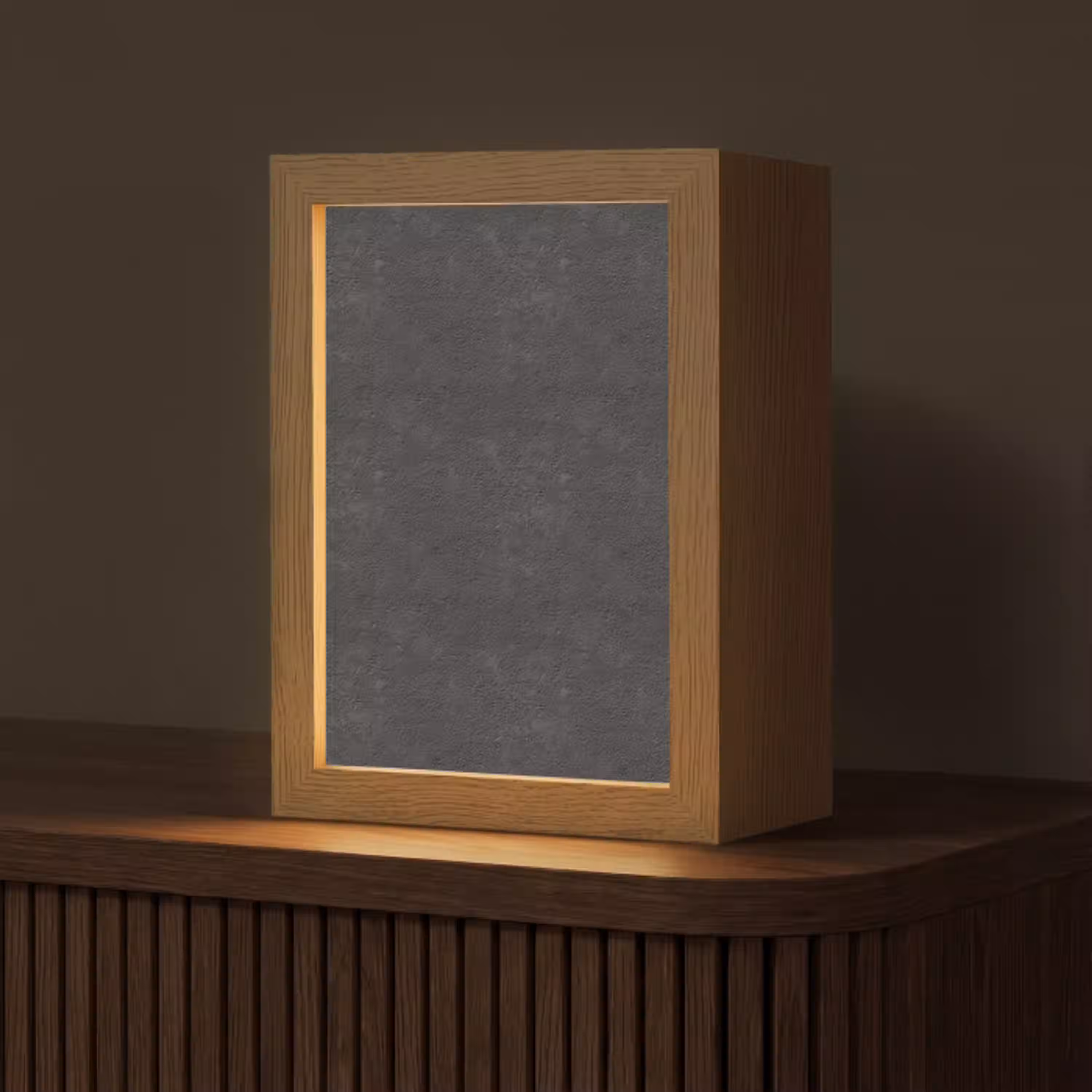 Donkergrijs - Asfaltstructuur - Ruw Light Box met kabel (Tafellamp) klein 925 -z3d_website