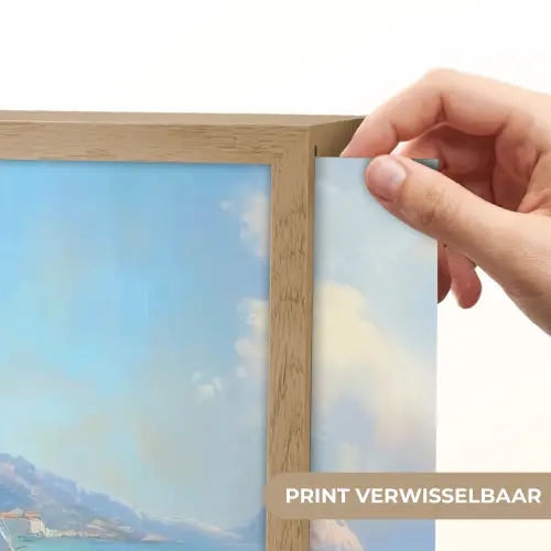 Zeilboot - Rotsen - Kust - Huizen Light Box met batterij (Wandlamp) middel -USP_websiteprintNL
