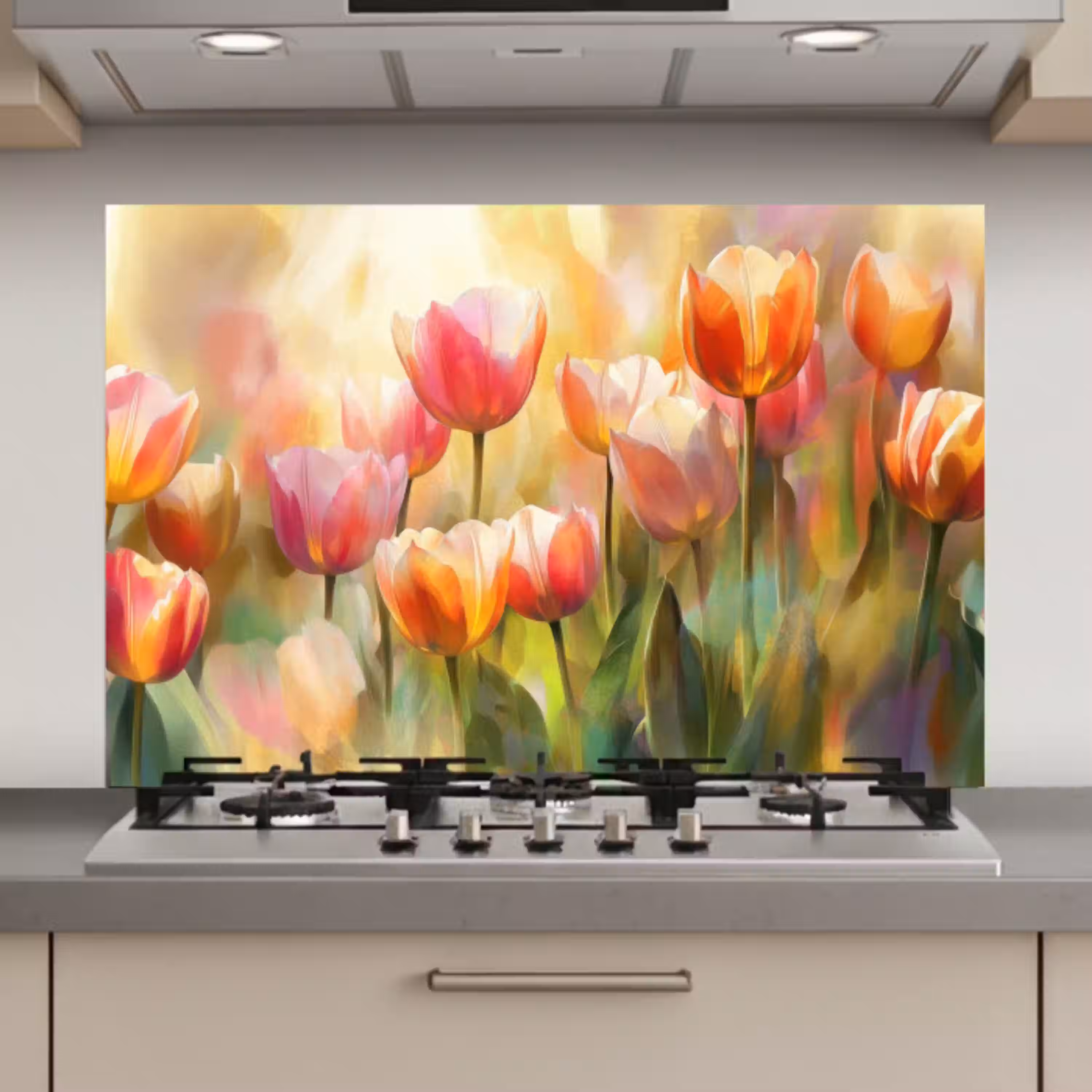 Tulpen - Sprookjesachtig - Kleurrijk keuken achterwand spatscherm klein -3d_website