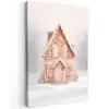 Huisje - Suiker - Pastel Tuinposter op houten frame 2 cm dik klein -3d