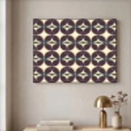Cirkel - Retro - Kleurrijk Textielframe zwart klein 947 -sfeer2