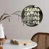 Cheers - Wijn - Zwart - Wit Wandcirkel behangsticker klein -sfeer3