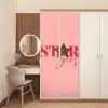 Star girl - Roze - Panter - Ster deurposter klein -sfeer3