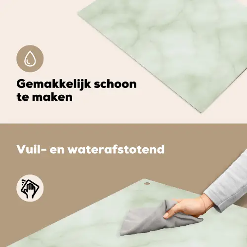Groen - Marmer - Aders Inductie beschemer met haakjes klein 777 -ky-schoon-nl