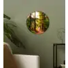 Bos - Pad - Bomen - Groen - Zon - Natuur Wandcirkel kunststof plaat 5mm dik klein -sfeer3