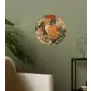 Kat - Sierlijk - Bloemen Wandcirkel behangsticker klein -sfeer2