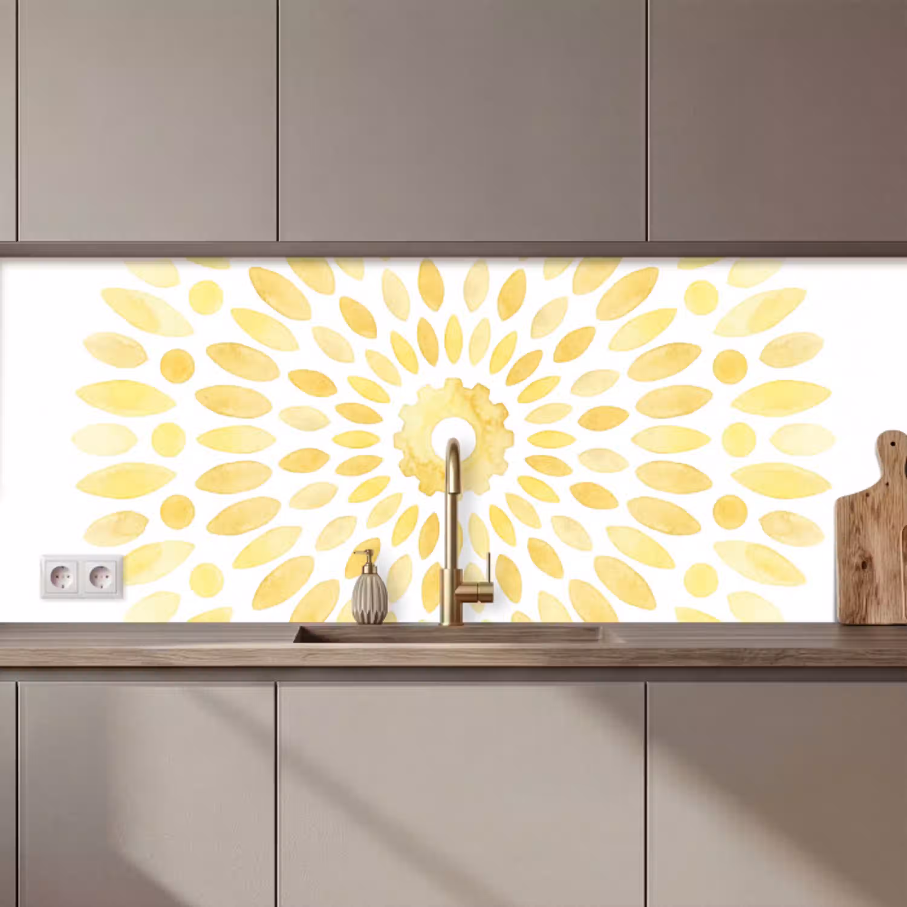 Abstract - Geometrisch - Stralend - Geel keuken achterwand 2 middel zz_3dshopping