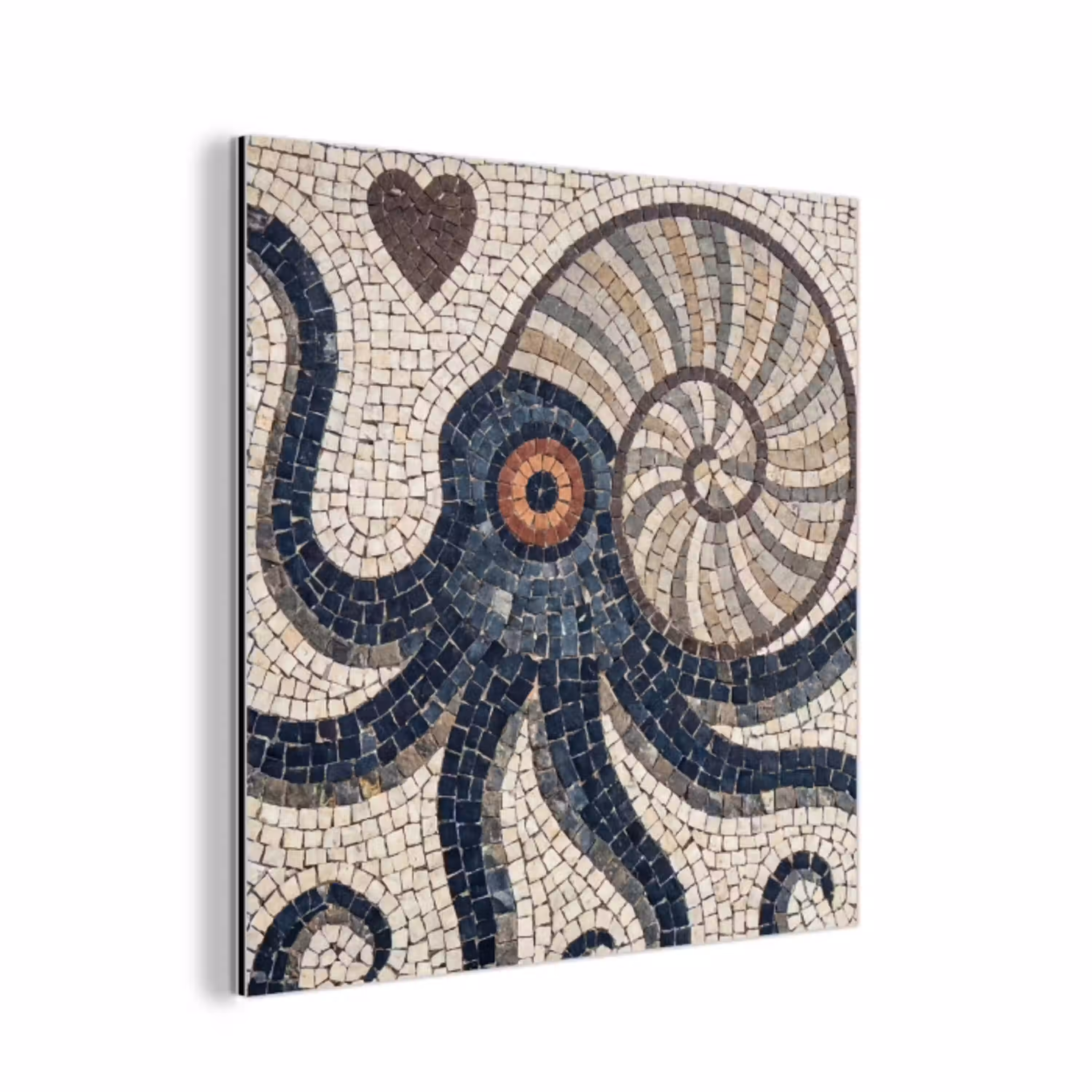 Zeeleven - Mozaïek - Kunst - Vintage - Beige aluminium wit klein -3d