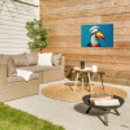 Toekan - Papegaai - Vogel - Koksmuts Tuinposter op houten frame 2 cm dik klein -sfeer2