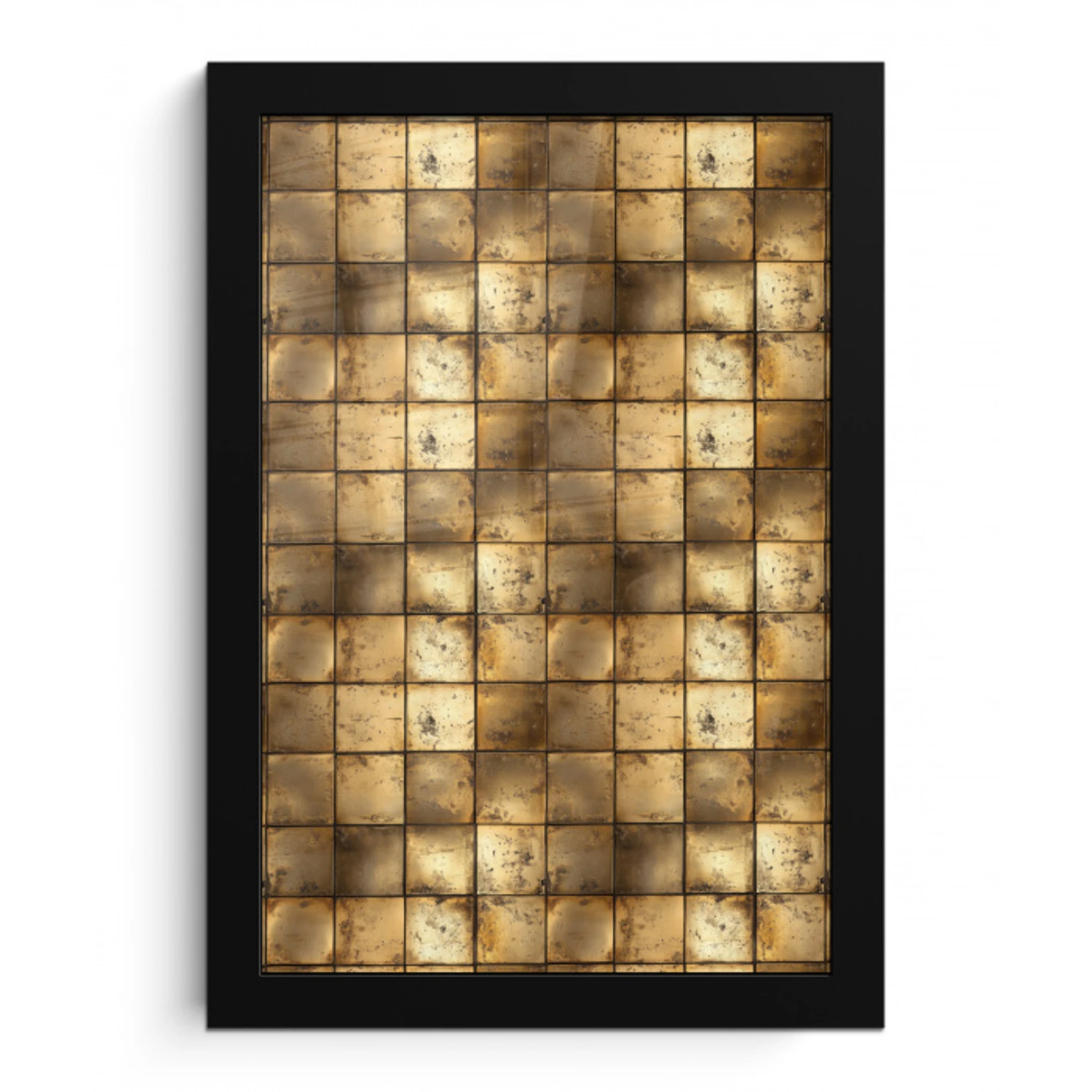 Geometrisch - Tegels - Goud fotolijst zwart zonder passe partout klein 224 -3d