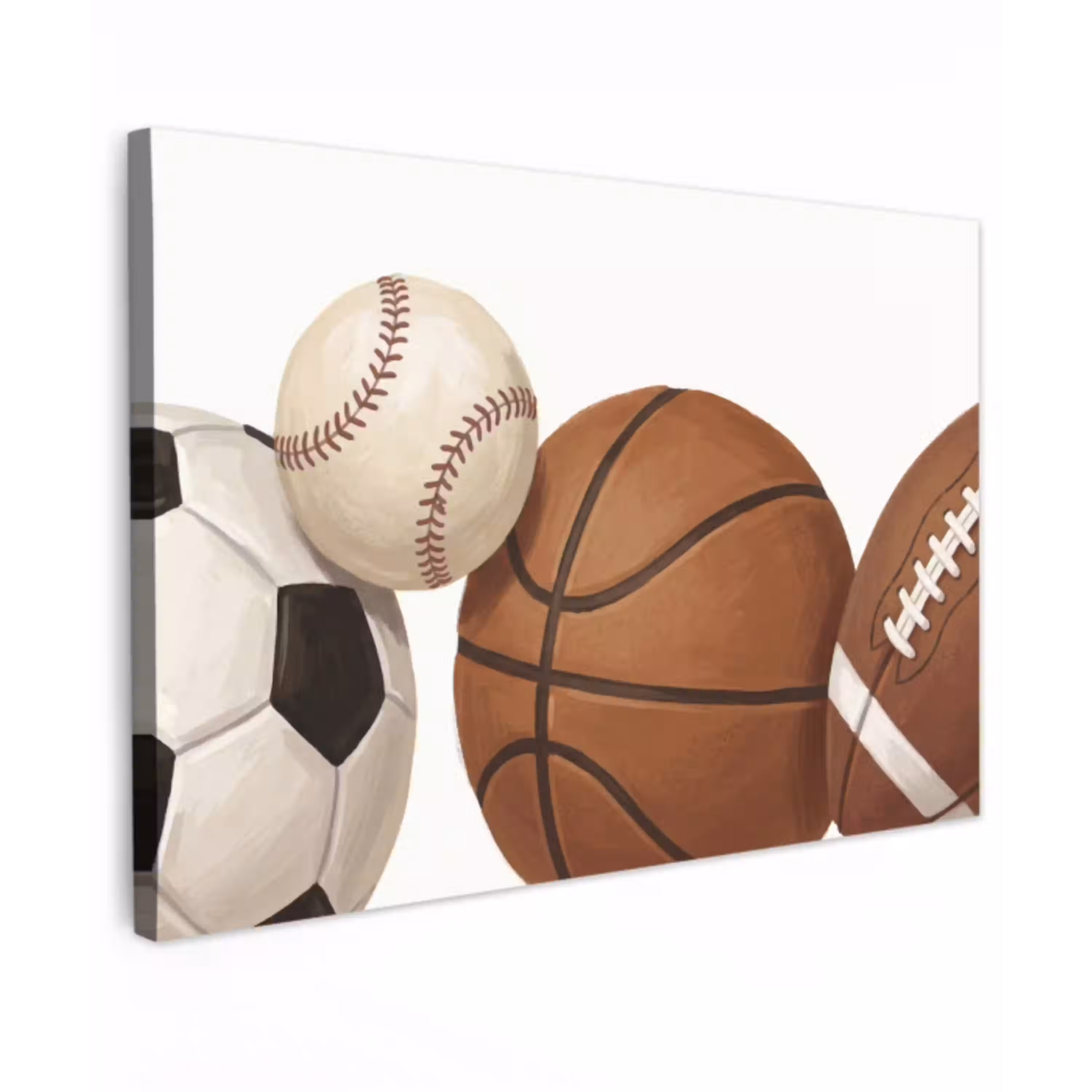 Sport - Ballen - Illustratie Tuinposter op houten frame 2 cm dik klein -3d