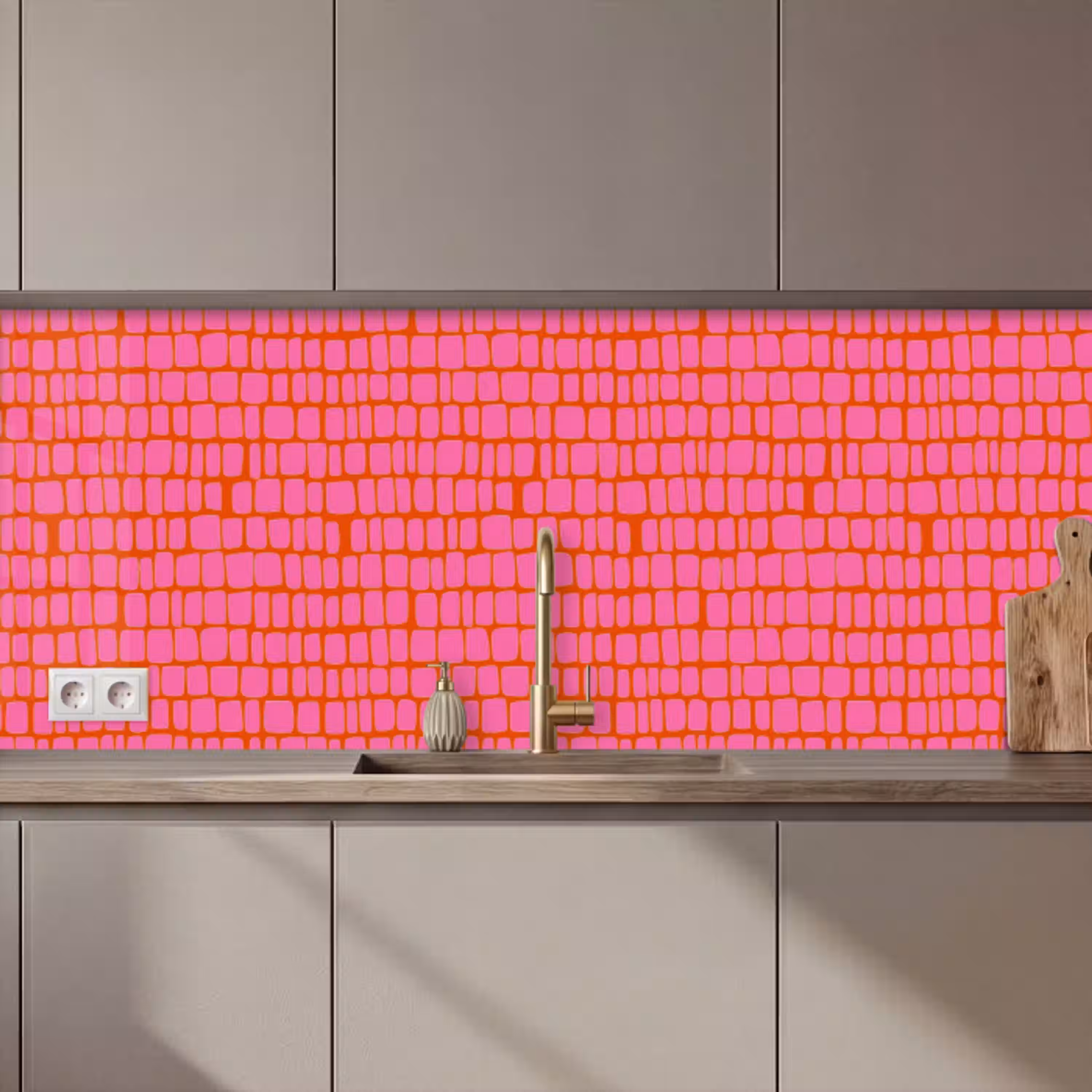 Organisch - Raster - Roze keuken achterwand 2 middel 871 zz_3dshopping
