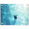 Schildpad - Zee - Blauw - Schittering tuinposter los doek klein -3d