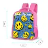 Smiley - Blauw - Geel Kinderrugzak - Roze middel -productfoto_formaten