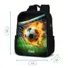 Vuurvoetbal in doelnet vastgelegd Rugzak - Zwart middel -productfoto_formaten