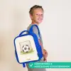 Voetbal in een goal Kinderrugzak - Blauw middel -sfeer3_NL