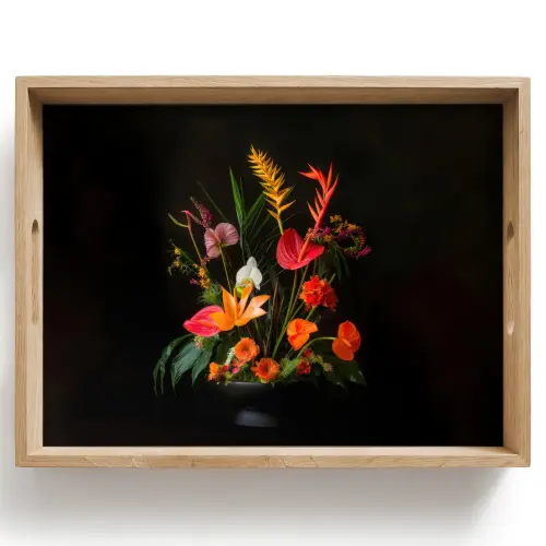 Schaal - Boeket - Bloemen Dienblad Rechthoek middel -z3d_shopping