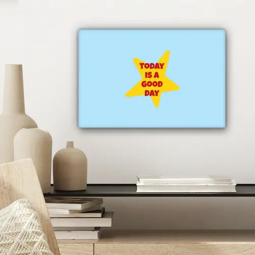 Ster - Today is a good day - Blauw canvas 2cm klein -sfeer6