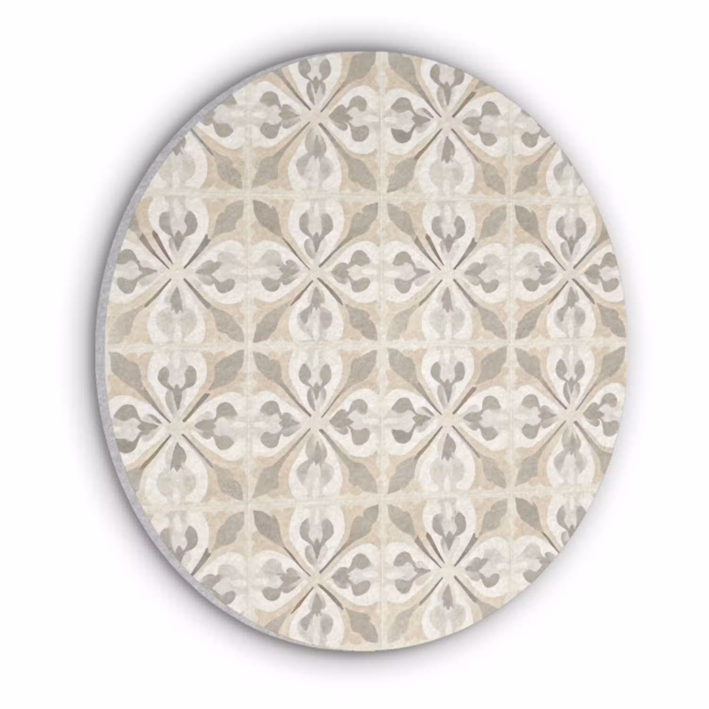 Tegel - Motief - Beige Akoestische PET Vilt - Rond klein 838 -3d