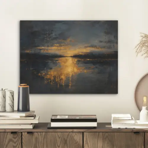 Gouden Reflectie op Water PET vilt klein -sfeer1