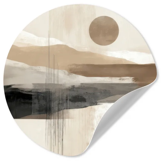 Minimalistisch - Landschap - Dimensie Wandcirkel behangsticker klein -3d