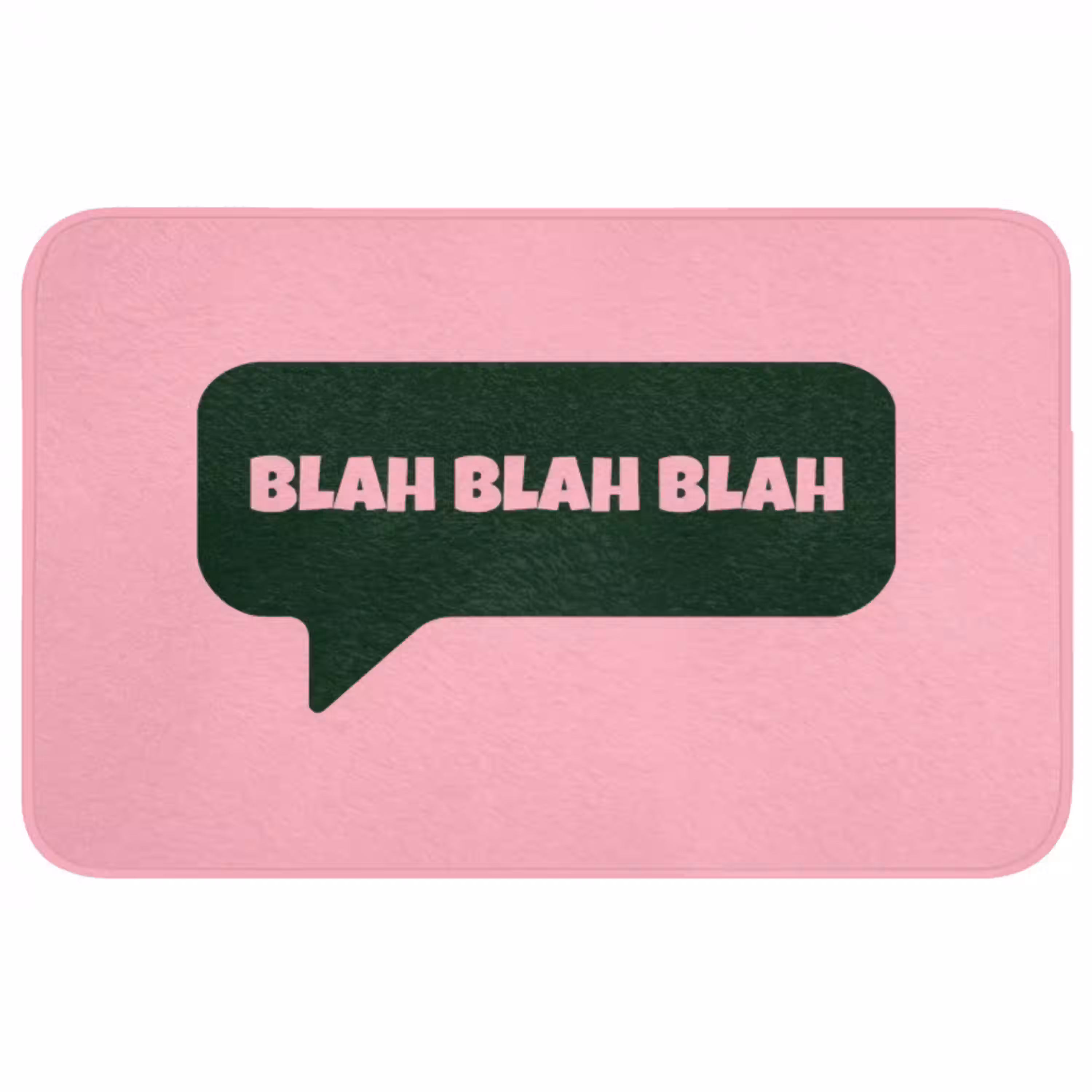 Roze - Tekstwolk - Groen - BLAH BLAH BLAH Badmat middel -3d