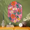 Roze - Bloemen - Wit - Oranje Wandcirkel Ovaal Glas middel -sfeer2