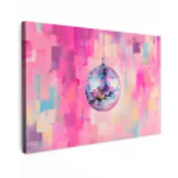 Discobal - Pink - Verf canvas 2cm klein -z3d