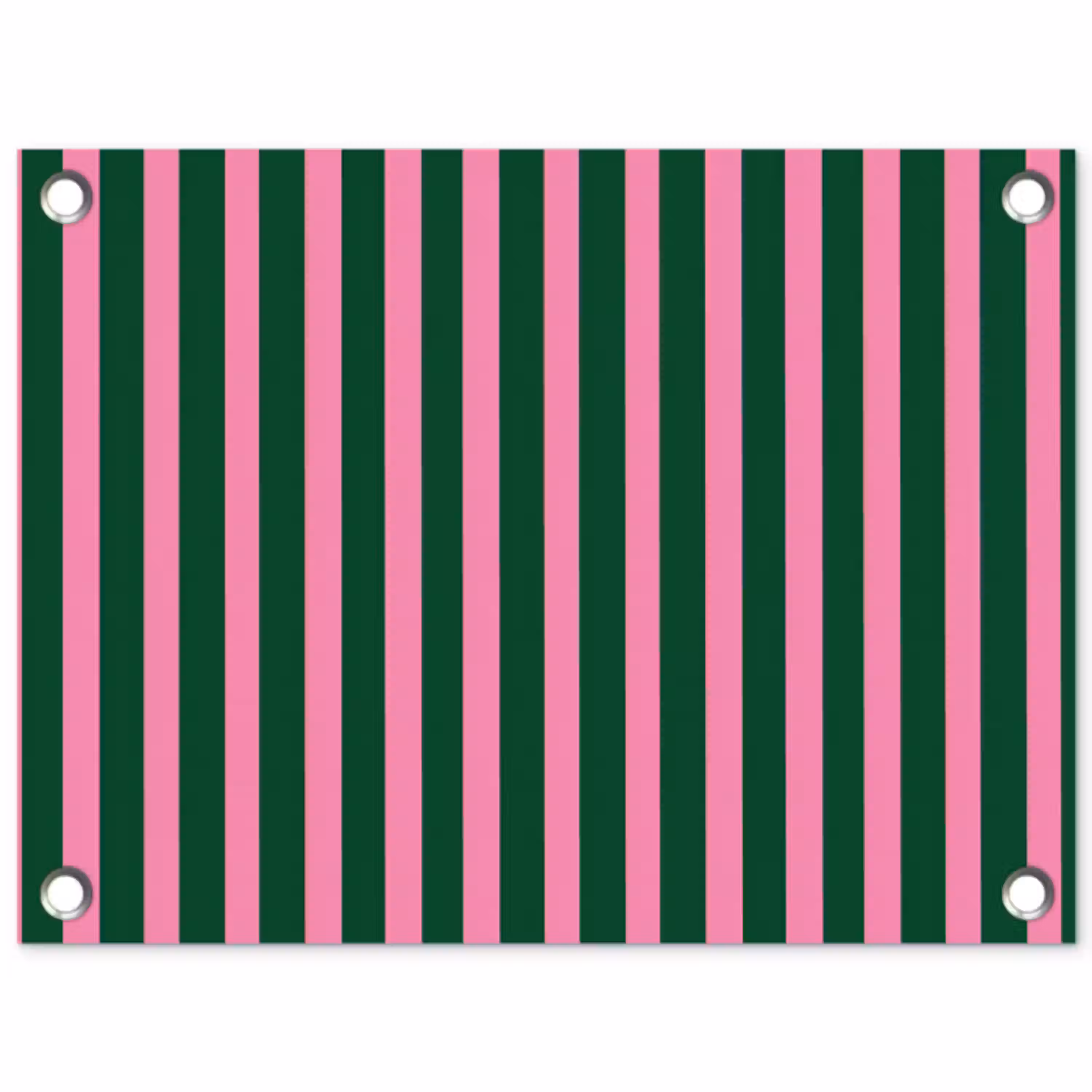 Verticale strepen - Groen - Roze tuinposter los doek klein 239 -3d