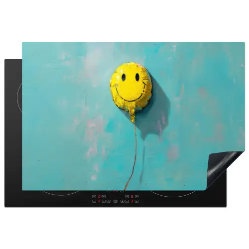 Ballon - Geel - Smiley Inductie beschermer vinyl 3mm klein -3d