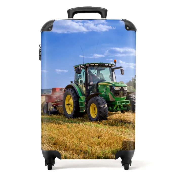 Trekker - Boerderij - Hooi - Akker - Zon - Platteland NBS - Handbagage koffer - Unisex middel -productfoto_recht