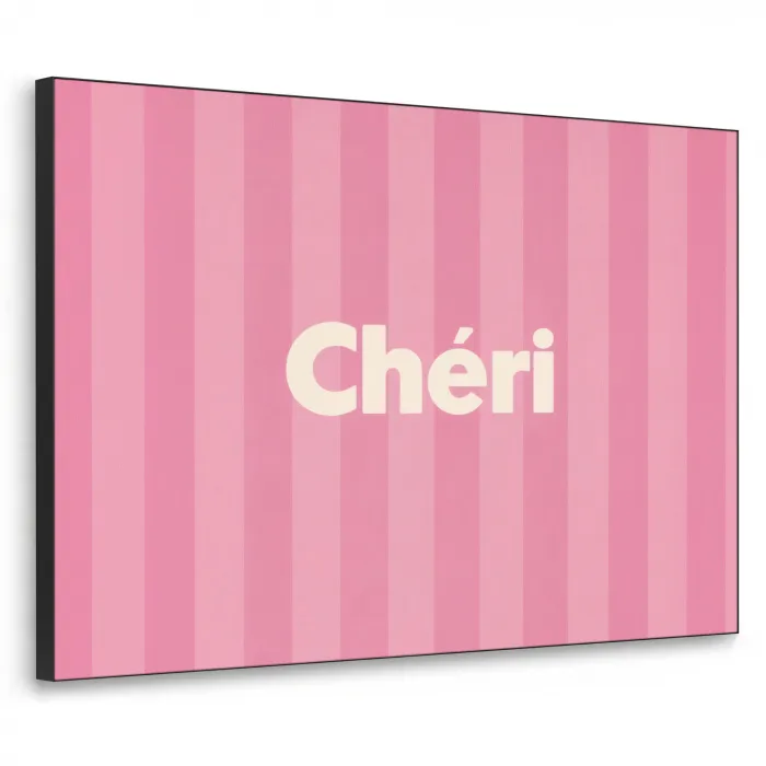 Gestreept - Roze - Chéri Textielframe zwart klein -3d