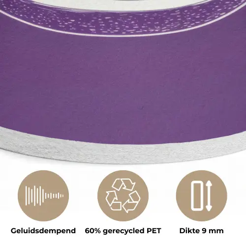 Passievrucht - Zaadjes - Paars - Minimalistisch Akoestische PET Vilt - Rond klein -closeup_NL