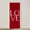 Love - Rood - Hatjes deurposter klein -3d_beige