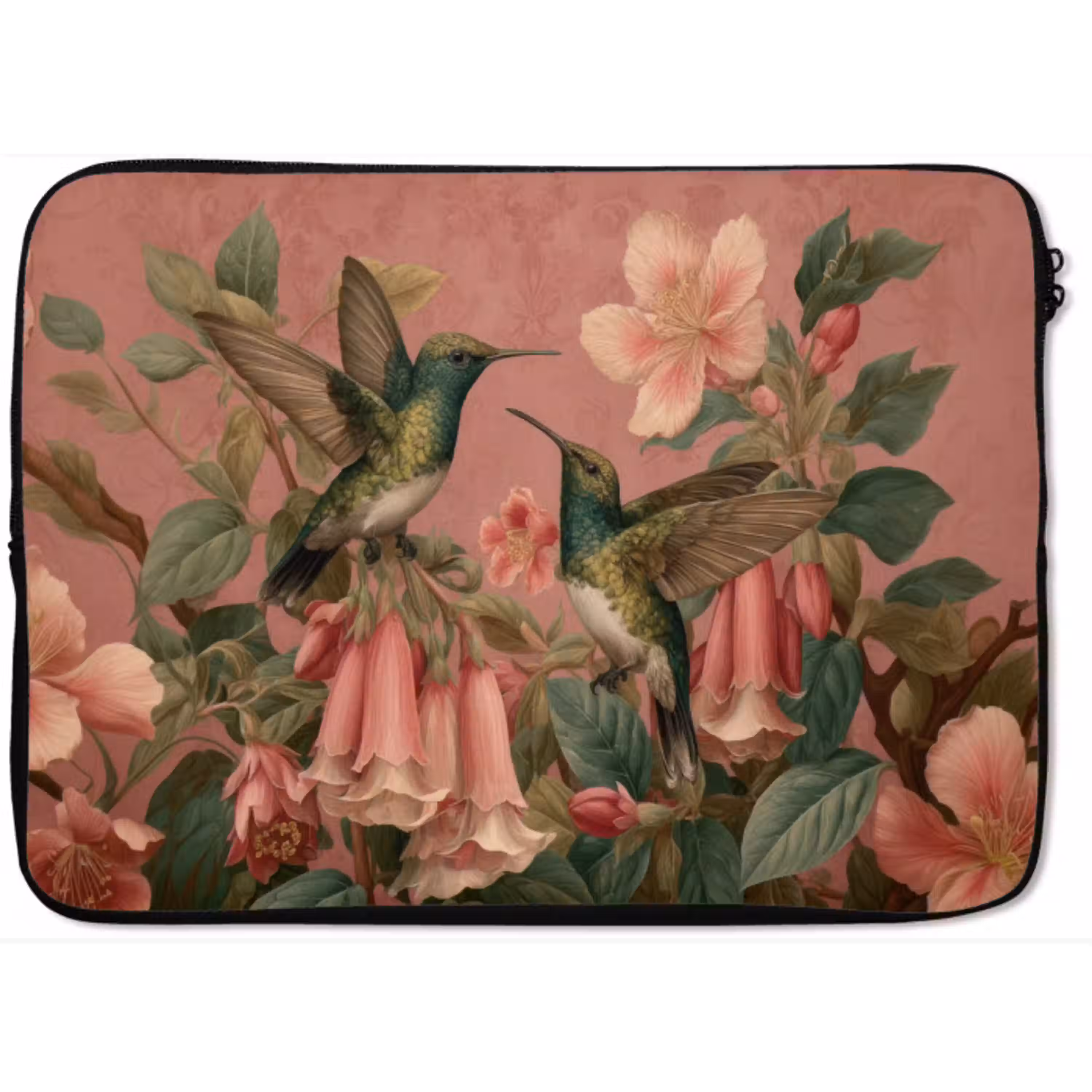 Kolibries - Bloemen - Groen - Roze laptophoes neopreen klein -zkaufland3dotto