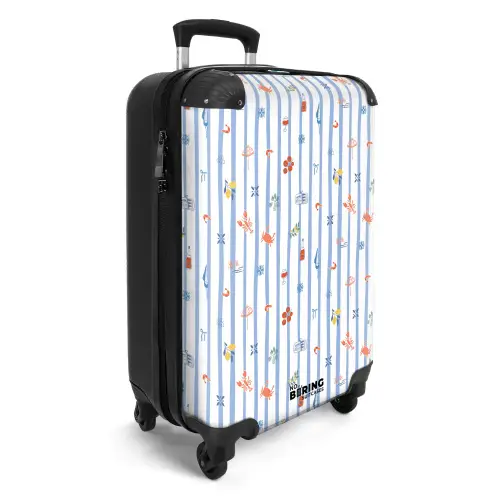 Gestreepte vakantie print kleurrijk NBS - Handbagage koffer - Volwassenen Unisex middel -productfoto_3d