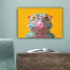Kameleon - Kauwgom - Kleurrijk canvas 2cm klein -sfeer4