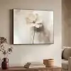 Bloem - Beige - Verf - Schaduw Textielframe zwart klein -sfeer3