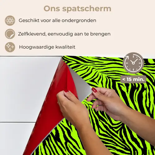 Groen - Zwart - Zebra keuken achterwand spatscherm klein 900 -spatscherm_NL