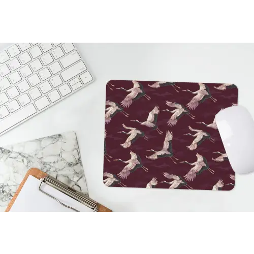 Kraanvogels - Klassiek - Bordeaux muismat rubber klein 262 -witbureau