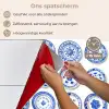 Borden - Bloemen - Patroon - Blauw keuken achterwand spatscherm klein 900 -spatscherm_NL