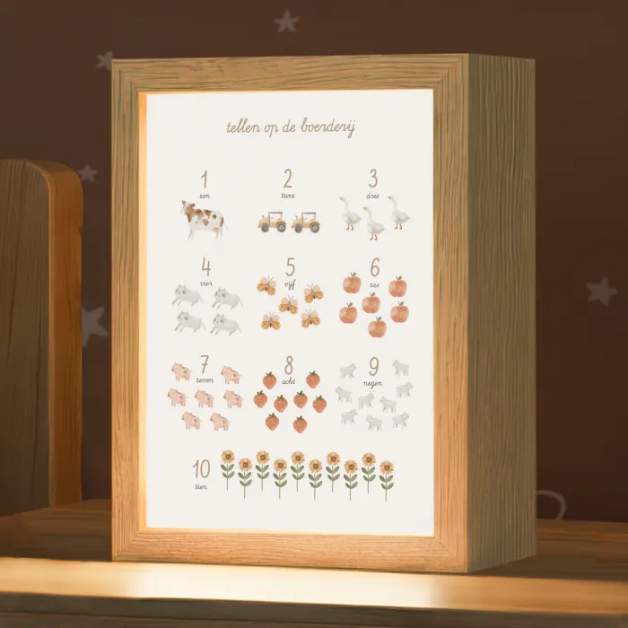 Getallen tellen - Educatief - Cijfers leren - Boerderij Light Box met kabel klein -zzz_3d_website