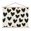 Hartjes - Zwart - Beige textielposter latten blank klein -3d