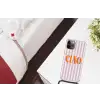 Ciao - Quote - Pastel - Strepen Hoesje iPhone 12 Pro met koord klein -kamer