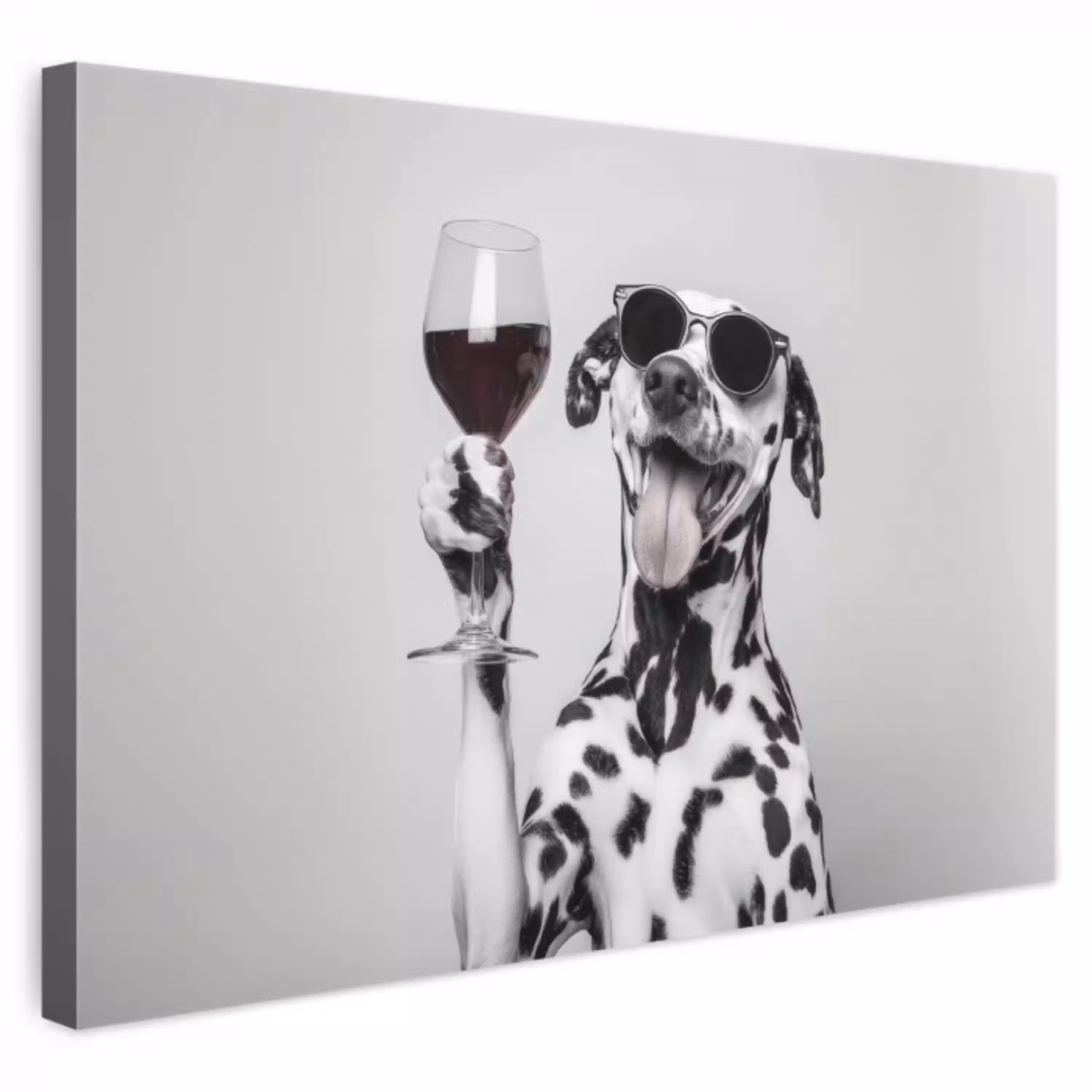 Zonnebril - Dalmatiër - Wijnglas - Tong canvas 2cm klein -3d
