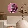 Panter - Luxe - Roze Wandcirkel behangsticker klein -sfeer1