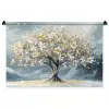 Boom - Winter - Levensboom - Modern - Goud Wandkleed katoen middel -zz3d