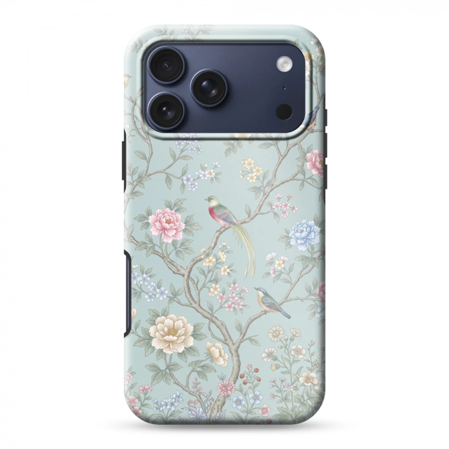 Vogel - Bloemen - Kleurrijk Toughcase MagSafe Apple iPhone 17 Pro Max klein -3d