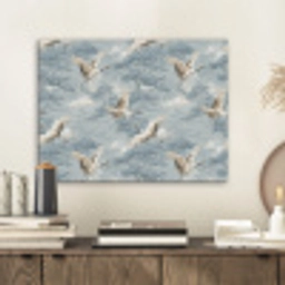 Wolken - Kraanvogels - Blauw PET vilt klein 837 -sfeer1